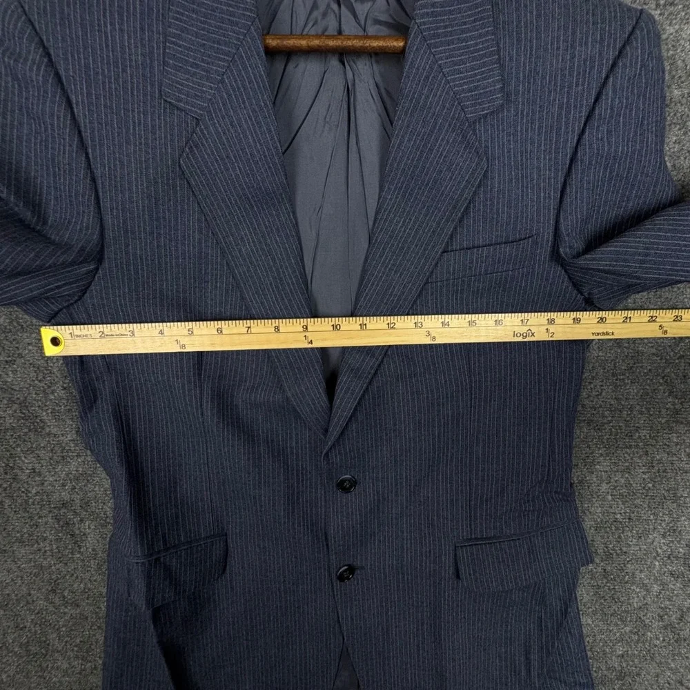 Dormeuil Vintage Mens Pinstripe Blazer Blue Wool Made in France Sport Coat 50